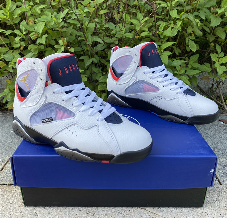 2021 Air Jordan 7 Paris White Blue Red Black Shoes